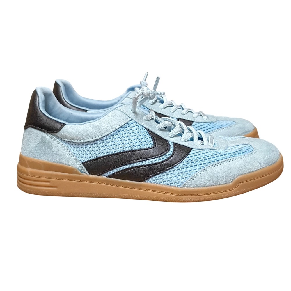 NEW Madden NYC Womens Low Sneaker Blue Mesh Suede Gum Sole Size 11